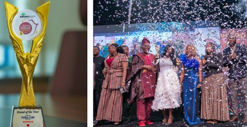 Marketing awards trophy celebration in Lagos